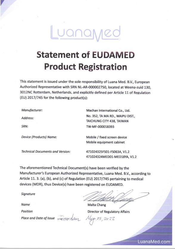 Machan EUDAMED Certification