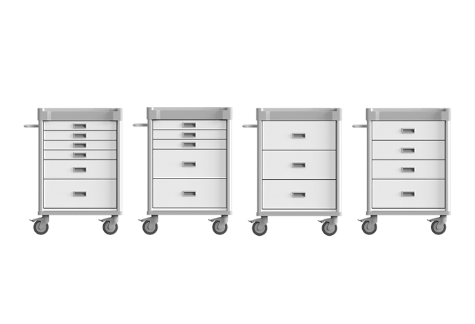 Different size options for Machan Medical Procedure Carts