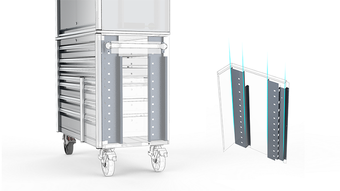Modular-Designed Side Rack for Tool Cart Trolley
