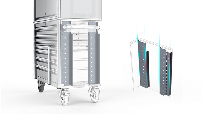 Modular-Designed Side Rack for Tool Cart Trolley Modular-Designed Side Rack for Tool Cart Trolley