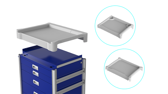 Removable ABS Worktop Designed for Anesthesia Crash Cart Trolley Removable ABS Worktop Designed for Anesthesia Crash Cart Trolley