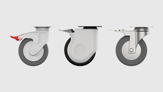 Dust Proof 5 inch Swivel Caster Installed on Anesthesia Carts Dust Proof 5 inch Swivel Caster Installed on Anesthesia Carts