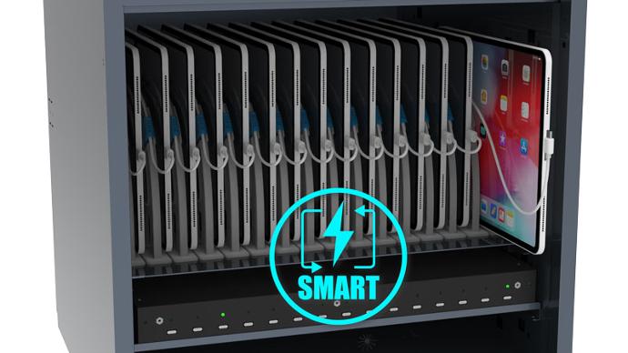 Tool Cabinet Trolley with Custom Detachable Side Panel Smart Power Management of Machan Cube-Shaped Multiple Tablets/Laptops Charging Station